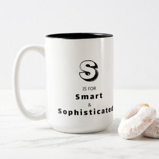 سmart and Sophisticated S - Personalized Luxury Two-Tone Coffee Mug