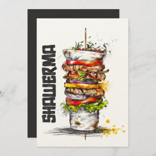 شاورما يا معلم أكل عربي- Shawarma Arabic Food Invitation