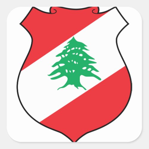شعار لبنان Lebanese Emblem _ Coat of arms Lebanon Square Sticker