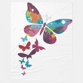 "فراشات الألوان… تحليقٌ من خيال" 🦋🎨 FLEECE BLANKET