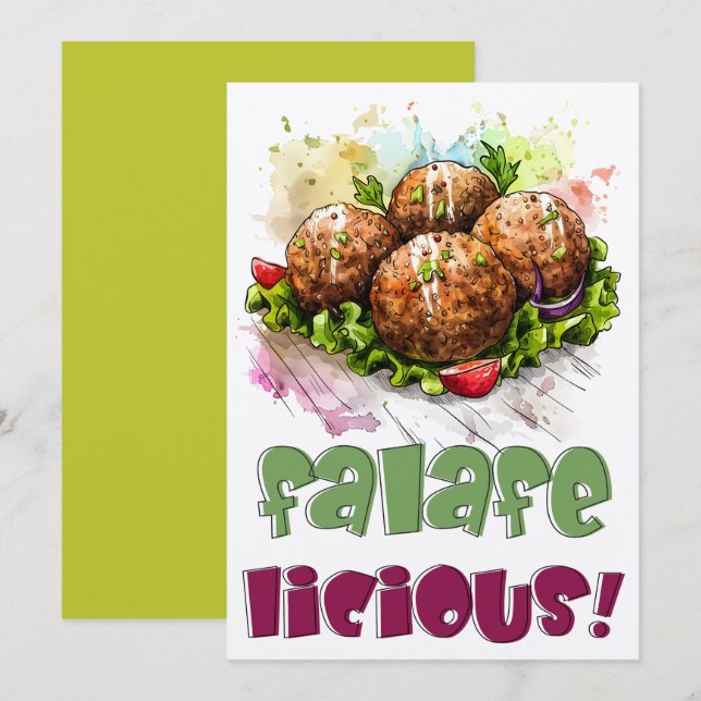 فلافل Falafel Hummus Arabic Vegan Healthy Food Invitation (Front/Back)