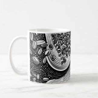 قهوة coffee beans with arabic calligraphy brush coffee mug