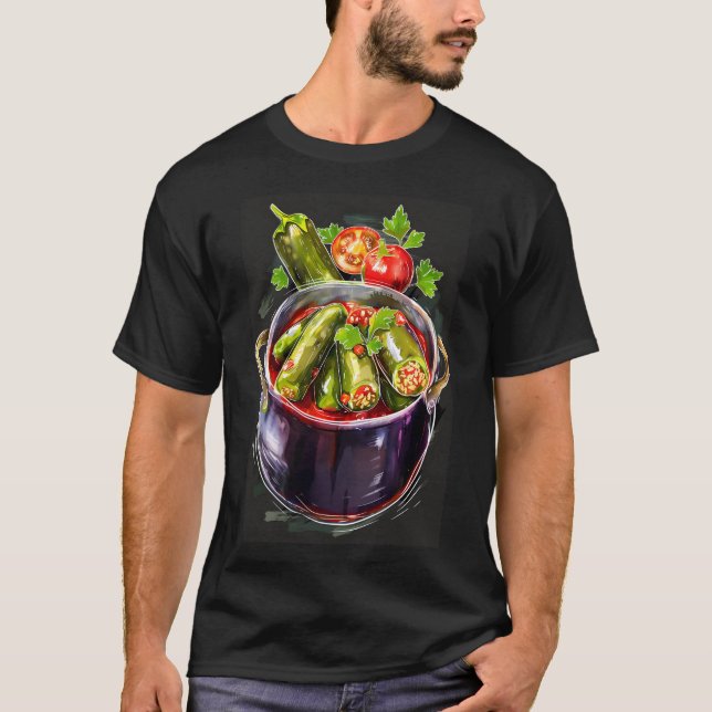 محشي كوسا باذنجان Mahshi Stuffed Zucchini T-Shirt (Front)
