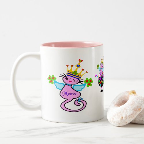 ټIrish Swanky Queen_Cat Fabulous Classic Two_Tone Coffee Mug