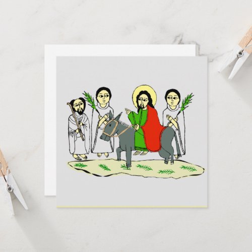 መልካም የሆሳዕና በዓል  Palm Sunday Jesus with People Card