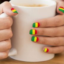 ቀላል የጥፍር ቀለም Ethiopia Rasta Flag