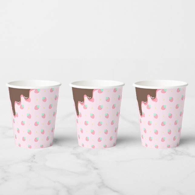 いちごチョコ柄のかわいい♡ PAPER CUPS (Multi)