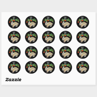 うさぎといちごのthank youシール classic round sticker