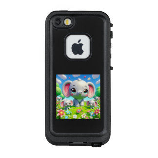 お花畑の中のゾウさんファミリー LifeProof FRĒ iPhone SE/5/5s CASE