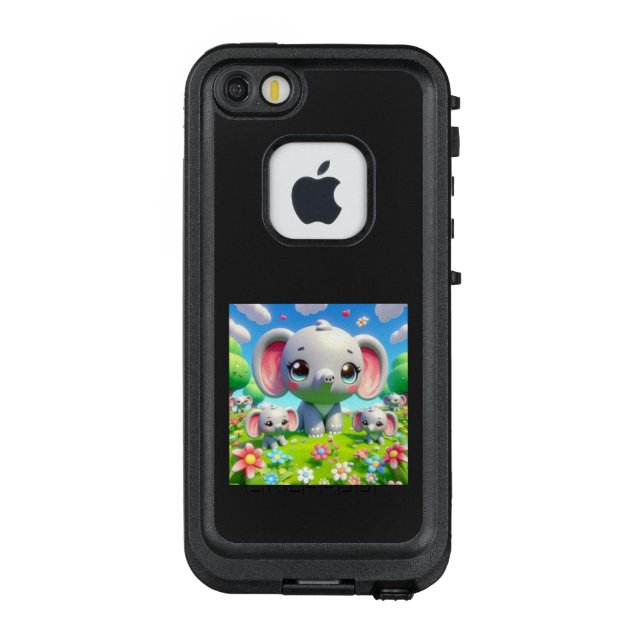 お花畑の中のゾウさんファミリー LifeProof iPhone CASE (Back)