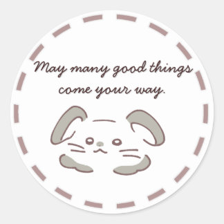 かわいいウサギデザインのステッカーで贈り物に魅力をプラス CLASSIC ROUND STICKER