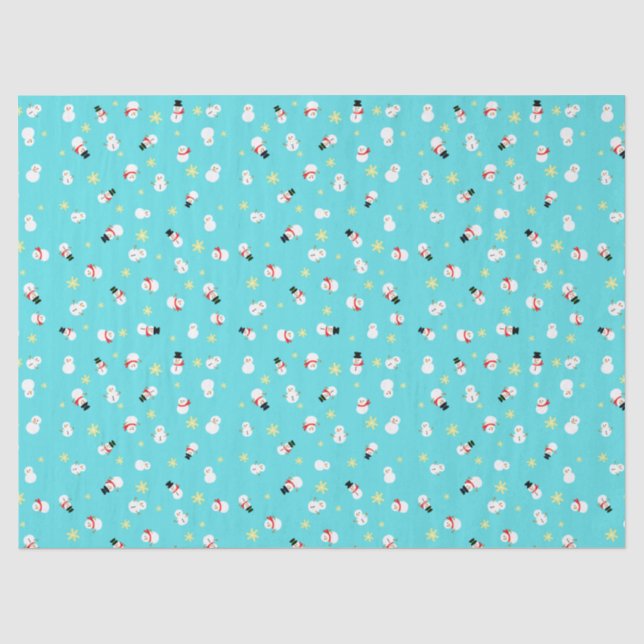 かわいいブルーのクリスマス スノーマン 子ども♡ TISSUE PAPER (Front)