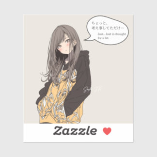 ちょっと考え事してただけステッカー|寿司娘シール STICKER