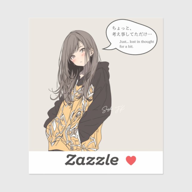 ちょっと考え事してただけステッカー｜寿司娘シール STICKER (Sheet)
