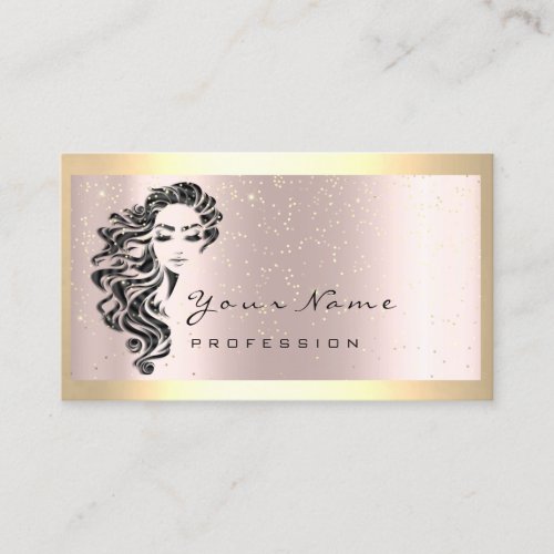 まつげエクステンション化粧アーティストヘアゴールド紙吹雪 BUSINESS CARD