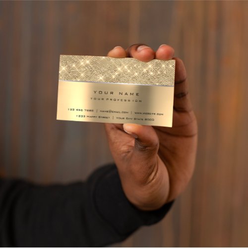 アイボリーの広い金ゴールドのダイヤモンドのストライプのグリッターVIP BUSINESS CARD