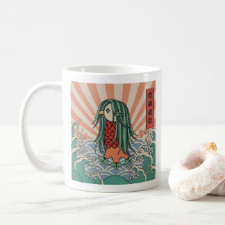 アマビエ　疫病退散 & 招き猫　無病息災  Amabie &  Red Cat Healing Coffee Mug