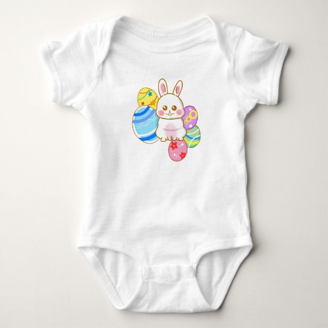 イースターラビット　Easter rabbit Baby Bodysuit (Front)