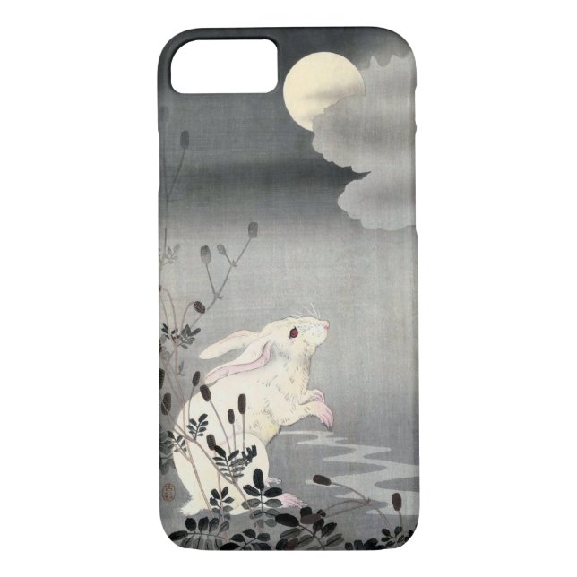 ウサギと月, 小原古邨 Rabbit and Moon, Ohara Koson, Ukiyo-e Case-Mate iPhone Case (Back)