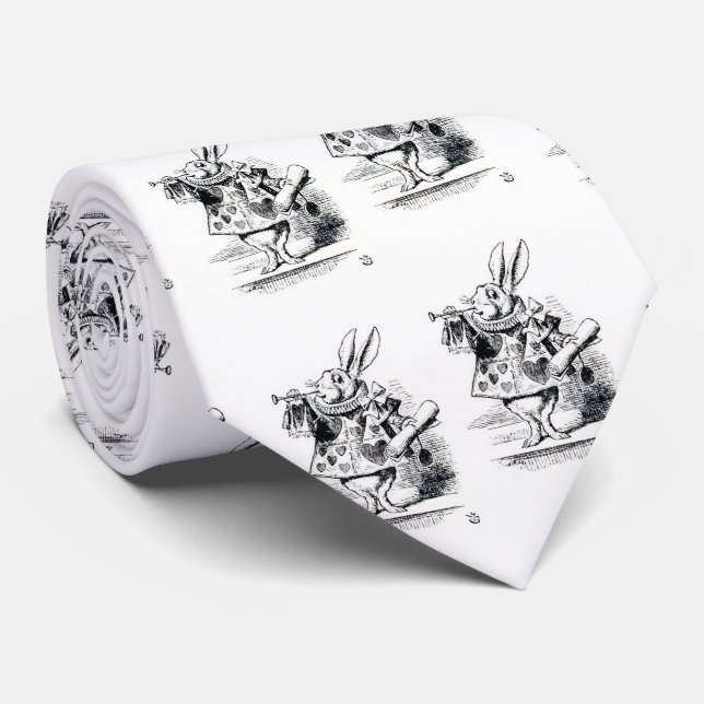 ウサギ、“ Alice's Adventures in Wonderland ” Tie (Rolled)