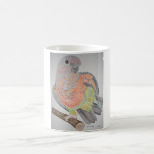 オウム パロットRed-bellied Parrot stretching Coffee Mug