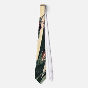 カキツバタ, 北斎 Irises, Hokusai, Ukiyo-e Tie