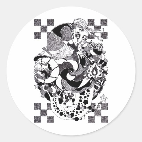 カタツムリの夕べ（An evening of snails） Classic Round Sticker