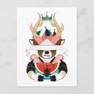 カブトムシと西瓜(リメイク)/Beetle and watermelon (remake) Postcard