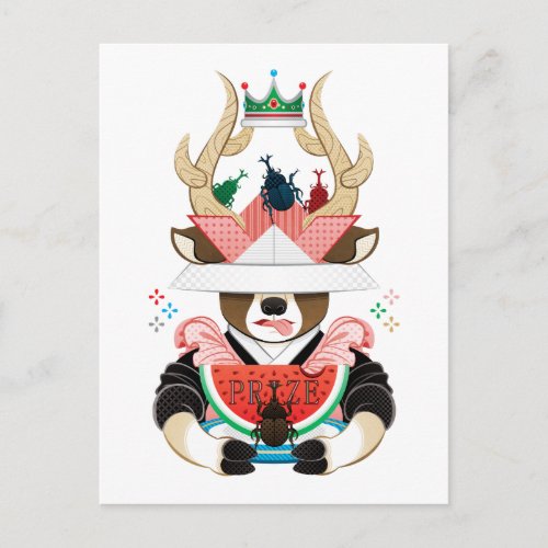 カブトムシと西瓜（リメイク）／Beetle and watermelon (remake) Postcard
