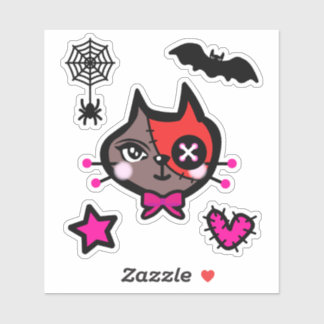 キュートな赤茶ねこ 蜘蛛 Cute red brown cat. シール Sticker