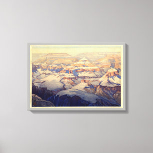 グランド・キャニオン, Grand Canyon, Yoshida, Woodcut Canvas Print