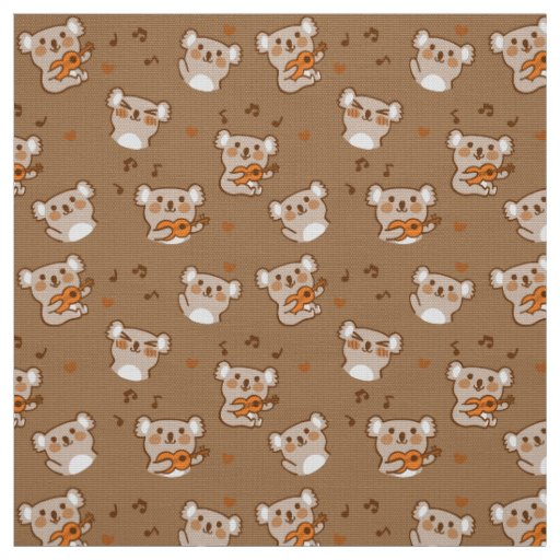コアラ Koala playing guitar Fabric