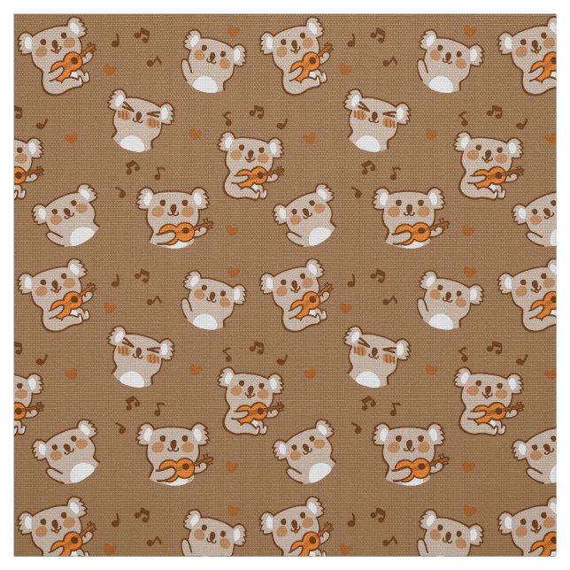 コアラ Koala playing guitar Fabric (Swatch)