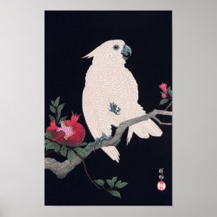 ザクロにオウム, 小原古邨 Cockatoo on Pomegranate, Ohara Koson Poster