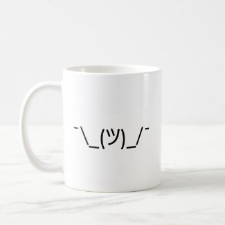 ¯\_(ツ)_/¯ shrugging emoji symbol coffee mug