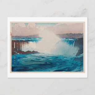 ナイアガラ瀑布, Niagara Falls, Hiroshi Yoshida, Woodcut Postcard