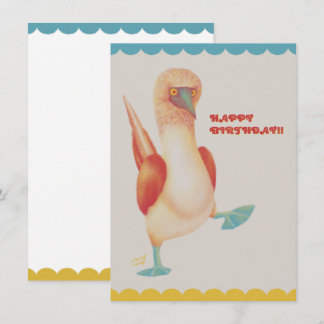 フラットカード バースデー Birthday Card -Blue-footed Boody-