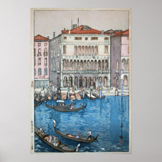 ベニス, Venice, Hiroshi Yoshida, Woodcut Poster