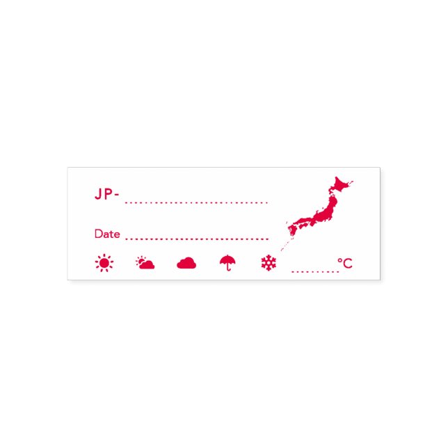 ポスクロID・天気・日付スタンプ（日本）ポストクロッシング　Postcrossing Self-inking Stamp (Design)