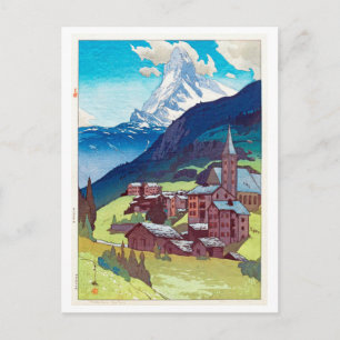 マッターホルン, Matterhorn, Hiroshi Yoshida, Woodcut Postcard
