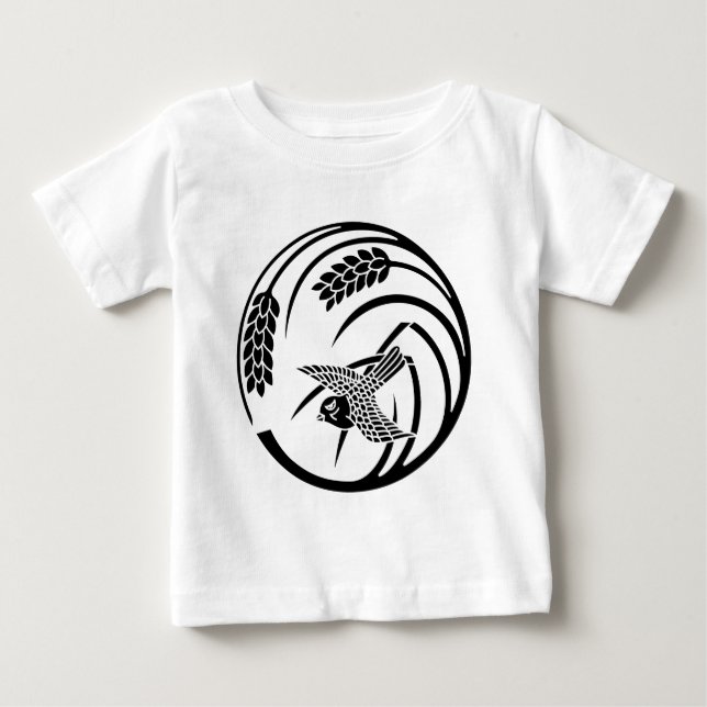 一本稲の丸に雀 BABY T-Shirt (Front)
