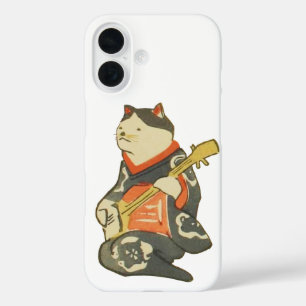 三味線を弾く猫, 国芳 Cat Playing Guitar, Kuniyoshi, Ukiyoe iPhone 16 Case