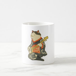 三味線を弾く猫, 国芳 Cat Playing Guitar, Kuniyoshi, Ukiyoe Coffee Mug