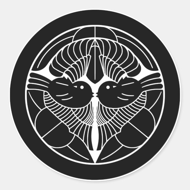 上杉謙信　家紋, Uesugi Kenshin KAMON, Japanese Family Cre Classic Round Sticker (Front)