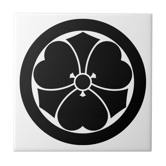 丸に剣酢漿草 CERAMIC TILE (Front)