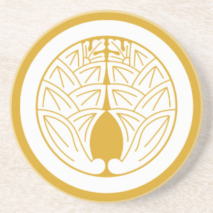 丸に抱き茗荷 SANDSTONE COASTER