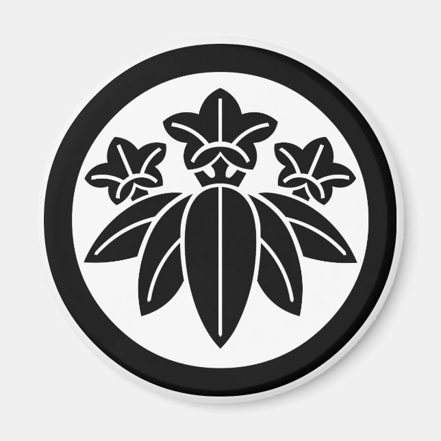 丸に笹龍胆 マグネット MAGNET (Front)