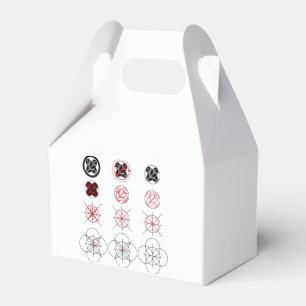 丸に違い鷹の羽(八つ割り作図) FAVOR BOXES