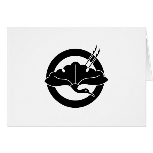 丸に銀杏鶴 (Front Horizontal)