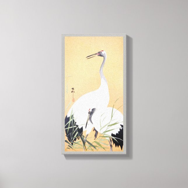丹頂鶴, 小原古邨 Red-crowned Crane, Ohara Koson, Ukiyo-e Canvas Print (Front)